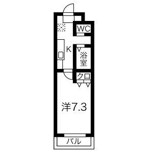 A・CITY東岸(1K/3階)の間取り写真
