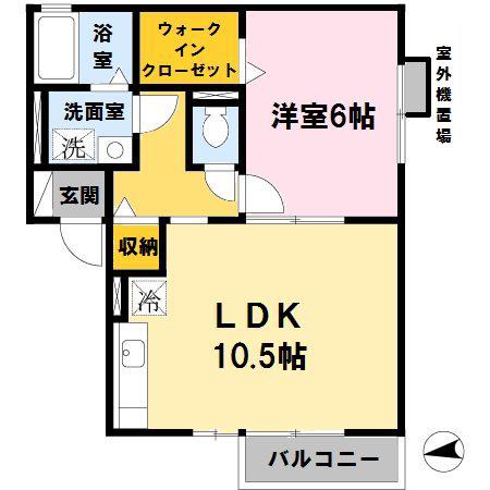 JR関西本線 志紀駅 徒歩5分 2階建 築19年(1LDK/2階)の間取り写真