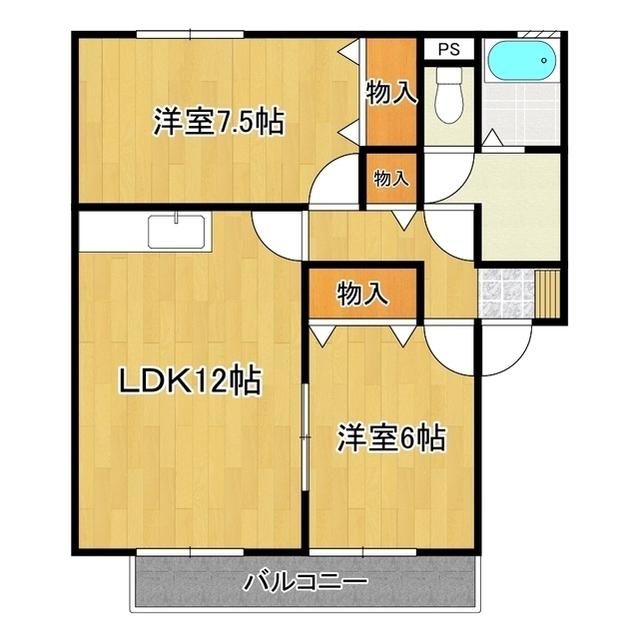 グランステラ(2LDK/2階)の間取り写真
