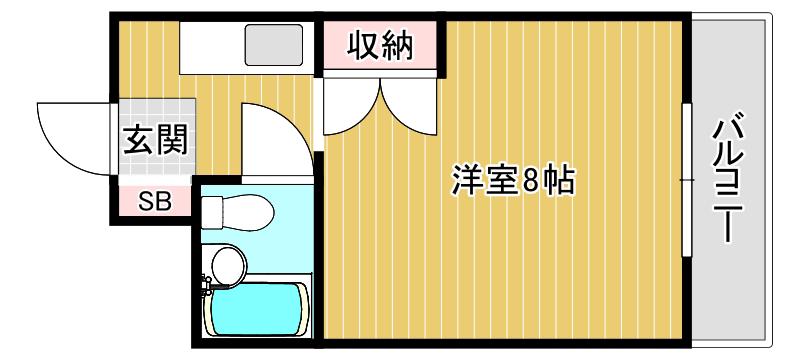 プチハイツ奈良(ワンルーム/1階)の間取り写真