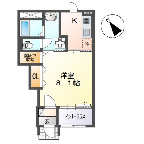 スターテラスII伴東(1K/1階)の間取り写真