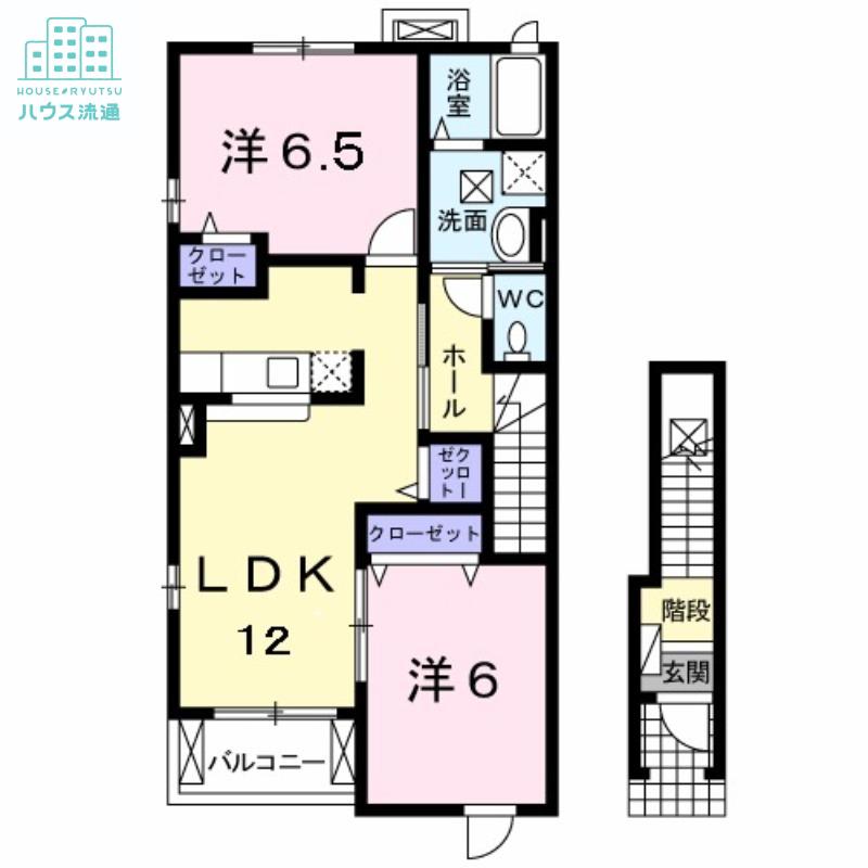 ソレアードIV(2LDK/2階)の間取り写真
