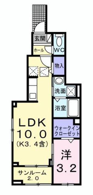 ルシアン(1LDK/1階)の間取り写真