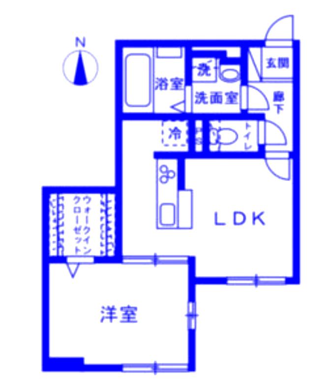 LE BOULEAU BLANC(1LDK/1階)の間取り写真