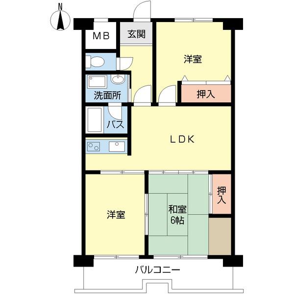 NASU1ビル(3LDK/8階)の間取り写真