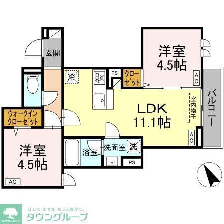 セレスティア桜上水(2LDK/2階)の間取り写真