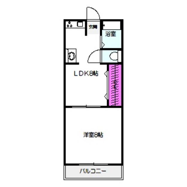 ファミール・諏訪(1LDK/3階)の間取り写真