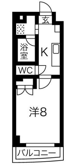 タウンライフ朝日が丘(1K/3階)の間取り写真