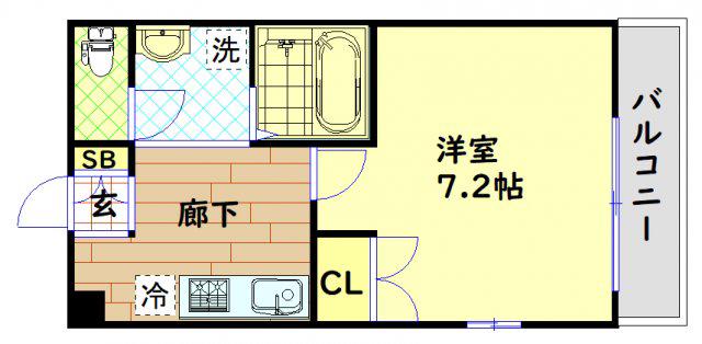 プレミアムAWAZA(1K/11階)の間取り写真