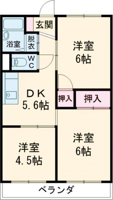 エビスコーポ(3DK/2階)の間取り写真