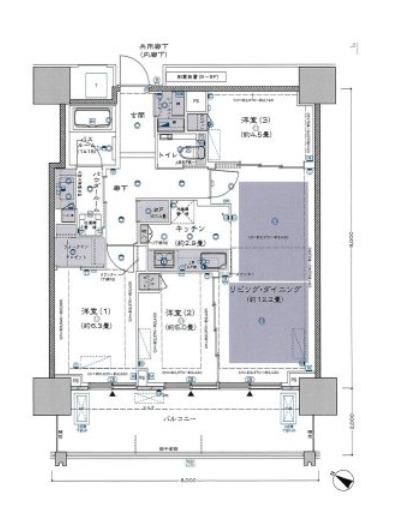 ベイシティタワーズ神戸ウエスト(2LDK/6階)の間取り写真