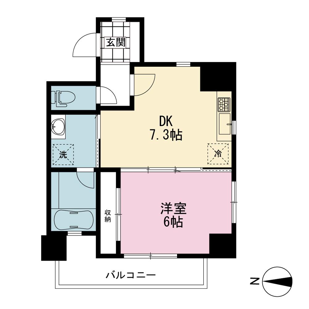 アークプラザ上大岡(1DK/5階)の間取り写真