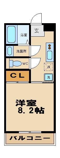 アダージオ(1K/2階)の間取り写真