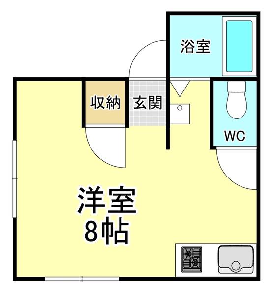 プレジールさかい(ワンルーム/2階)の間取り写真