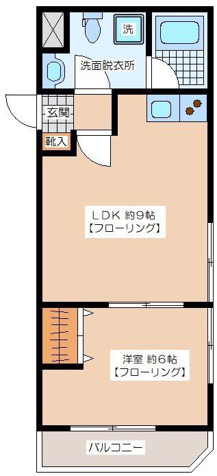 代沢ヒルズ(1LDK/2階)の間取り写真