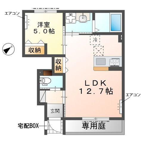 ソラーナ(1LDK/1階)の間取り写真