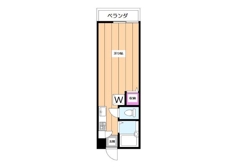 ヴェルデハイム(ワンルーム/1階)の間取り写真