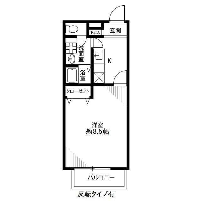 アムール領家(1K/1階)の間取り写真