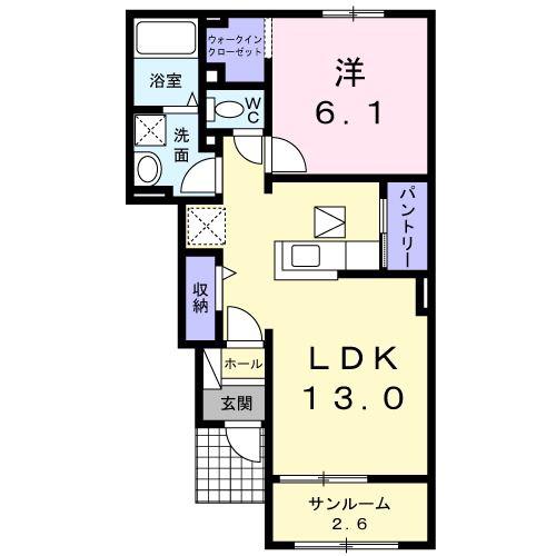 メゾン・アリエス(1LDK/1階)の間取り写真