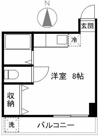 ハイムハラシマ(ワンルーム/3階)の間取り写真