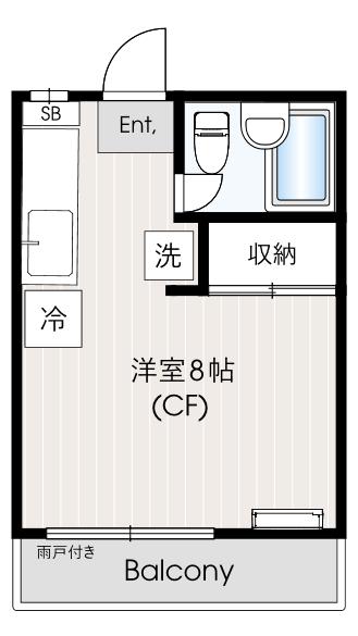 エーデルハイム(ワンルーム/1階)の間取り写真