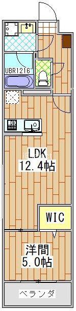 クレアージュ亥鼻(1LDK/4階)の間取り写真