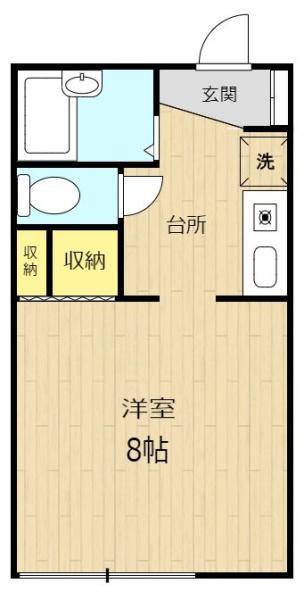 フロムワン(1K/1階)の間取り写真
