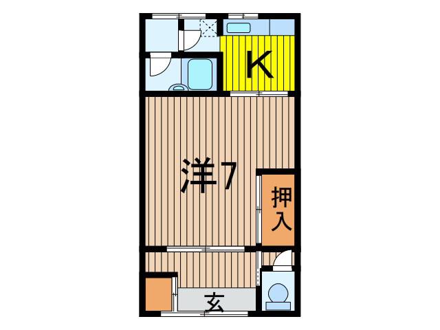 浦和彩々(1K/1階)の間取り写真