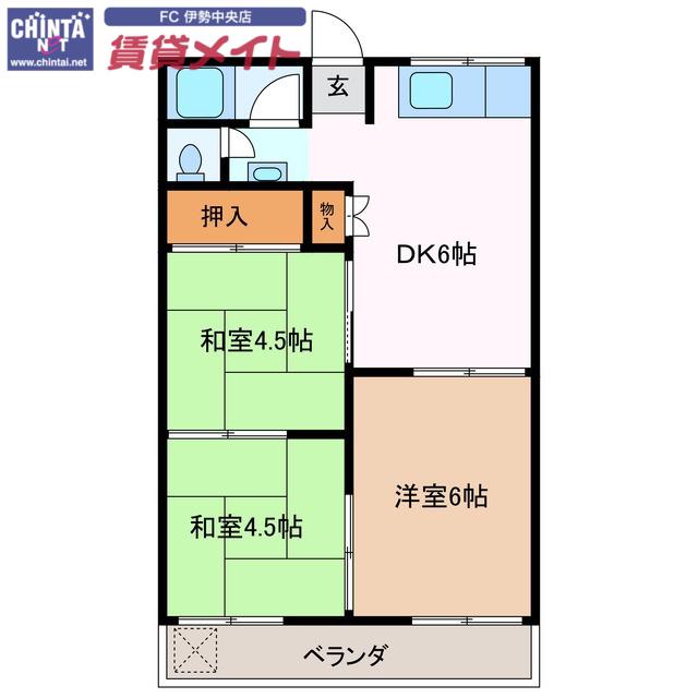 サニーコーポ(3DK/2階)の間取り写真