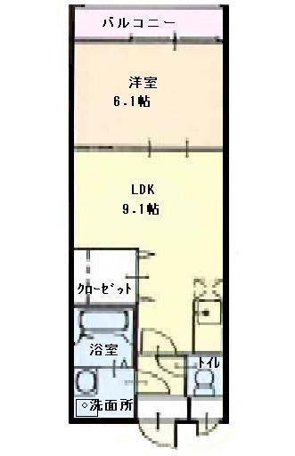 フジパレス駒林(1LDK/2階)の間取り写真