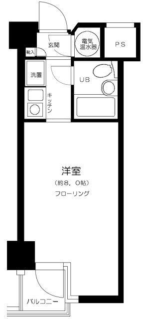 池袋シティハイツ(1K/4階)の間取り写真