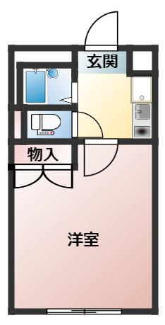 クレインヒルなぎさ(1K/1階)の間取り写真