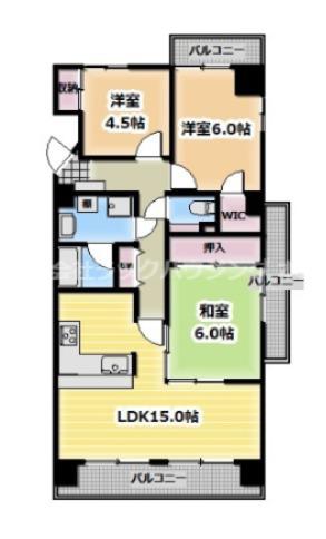 パードレ関目(3LDK/7階)の間取り写真