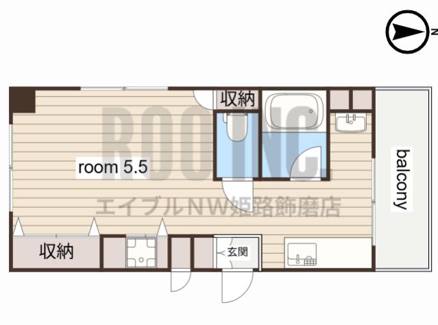 シティヒルズII(1K/4階)の間取り写真