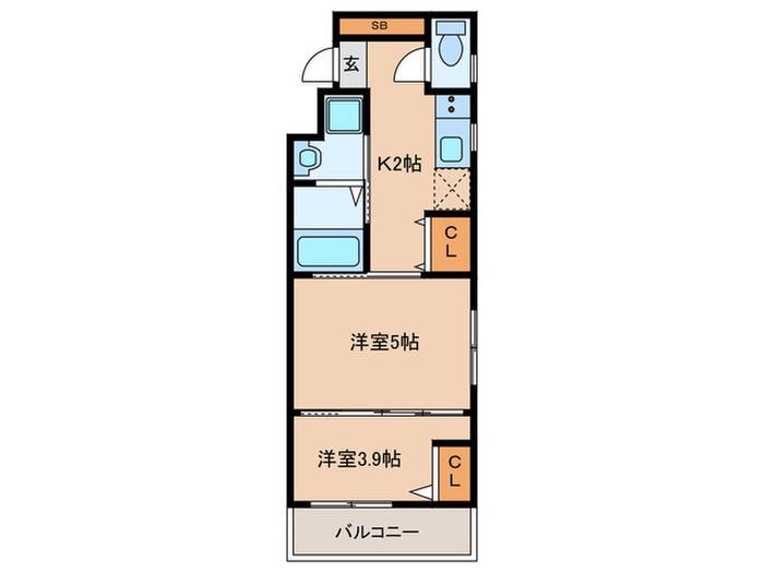 MJC京都梅小路(2K/1階)の間取り写真