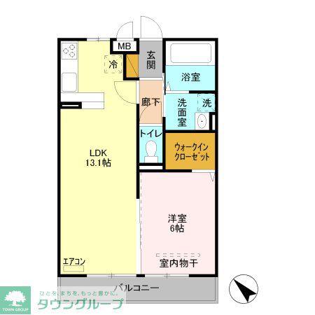 サウスアベニュー(1LDK/3階)の間取り写真
