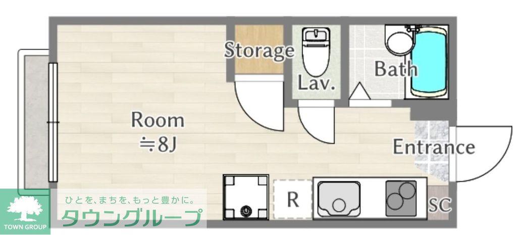むさし野ハイツA(ワンルーム/2階)の間取り写真