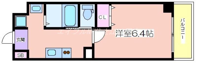 みおつくし粉浜(1K/1階)の間取り写真