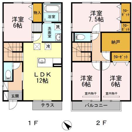 ディアコート(4LDK/1階)の間取り写真