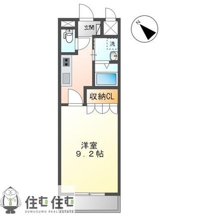 フォーシーズンズ桃山(1K/3階)の間取り写真