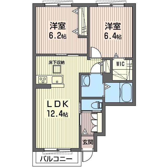 コンフォート(2LDK/1階)の間取り写真