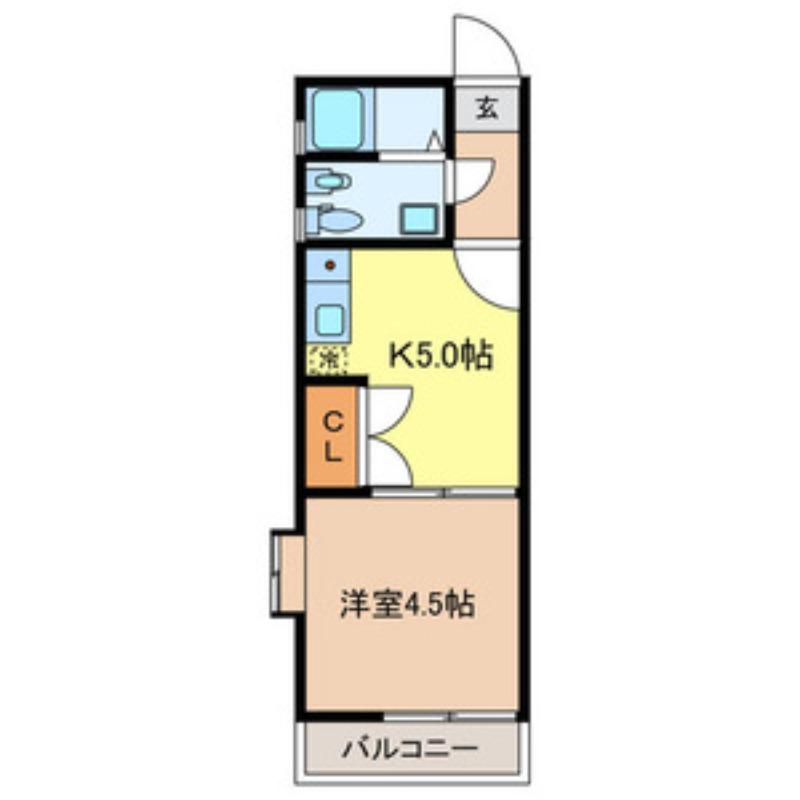 エクセルコート宮原(1K/2階)の間取り写真