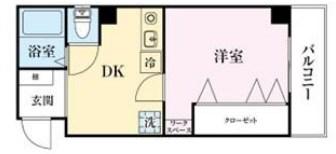 JLBグランエクリュII(1DK/6階)の間取り写真