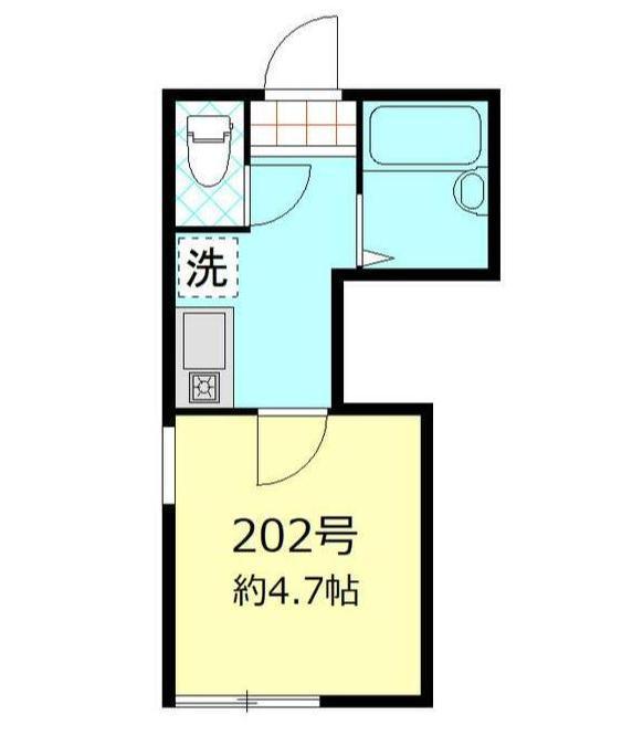 フルーリエ小岩(1K/2階)の間取り写真