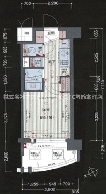 プレサンス天満ステーションフロント(1K/2階)の間取り写真