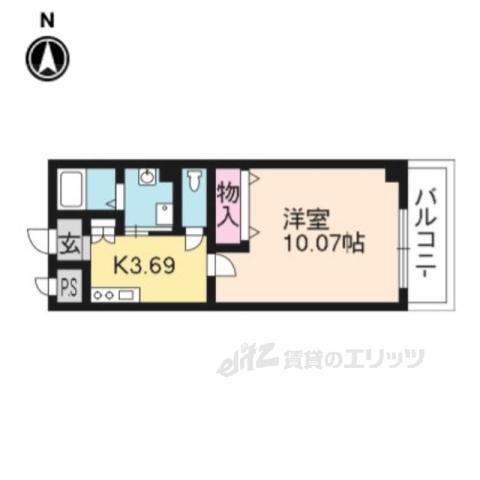 メディナ烏丸御池(1K/10階)の間取り写真