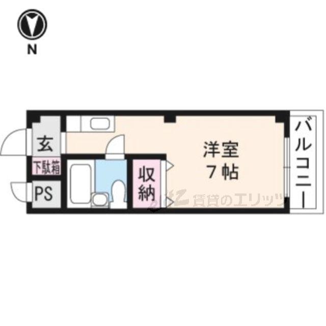 第2ハイツ杉本(1K/3階)の間取り写真