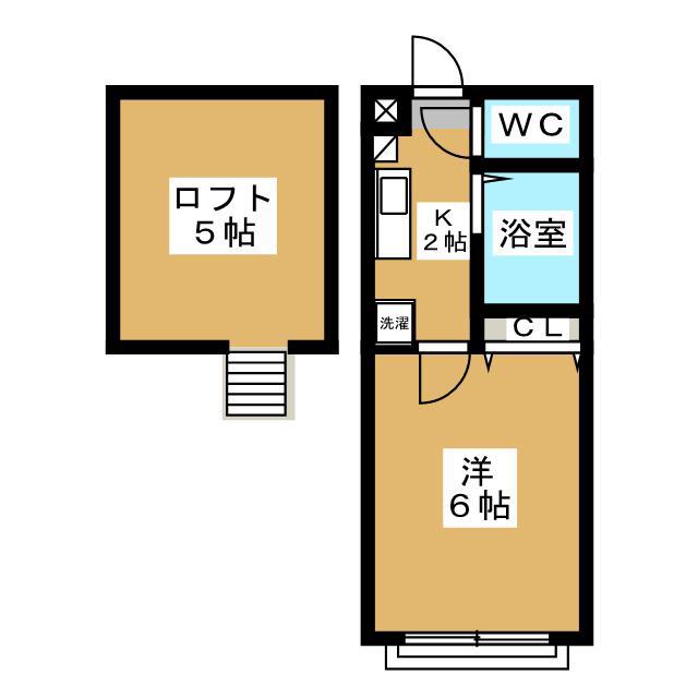 アレトゥーサ(1K/2階)の間取り写真