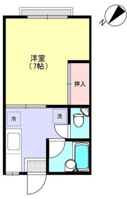 コットンハウスB(1K/1階)の間取り写真