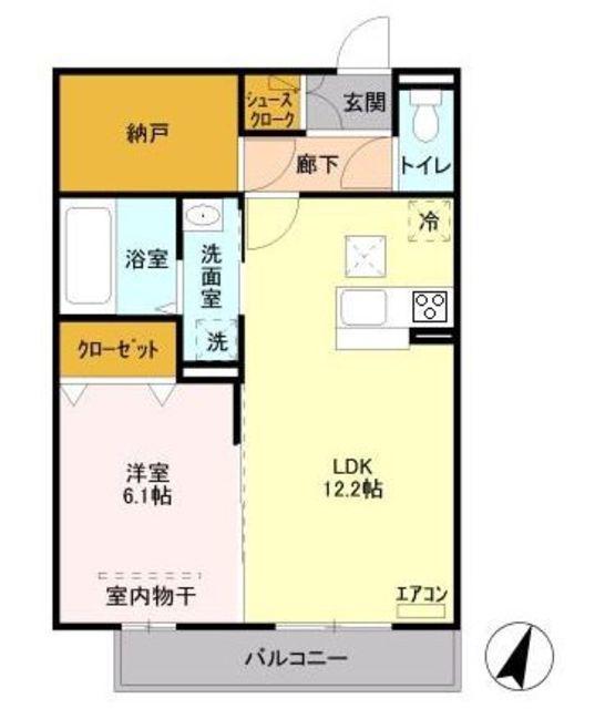 D-ROOM与野公園A(1LDK/1階)の間取り写真